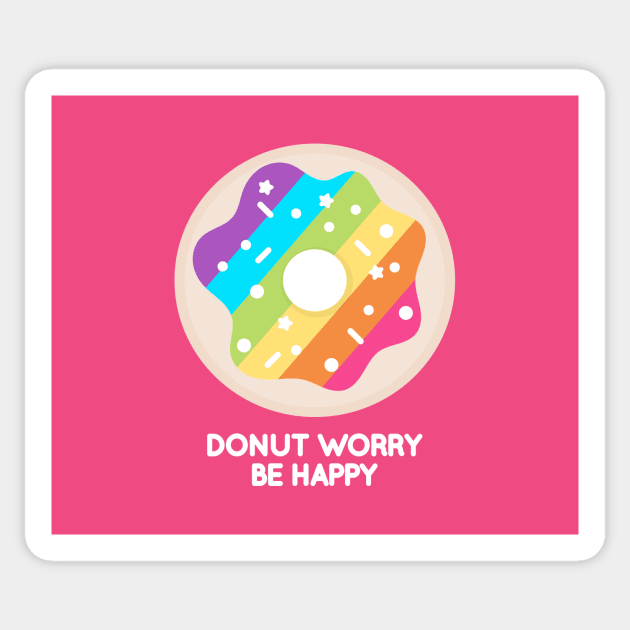 Donut Worry Be Happy Sticker by JessicaSawyerDesign